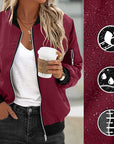 Women's Waterproof Fabric Zip Pocket Jacket