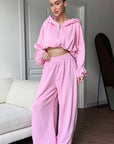 Casual Pink Hoodie Set for Women