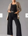 Elegant Wide Leg Women's Jeans with Pockets
