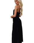 Strapless A-Line Pleated Waist Dress