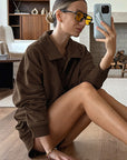Vintage Walnut Brown Polo Set for Women
