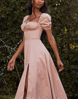 Summer French Style Puff Sleeve Dress