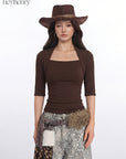 HeyHenry Slim Fit 3/4 Sleeve T-Shirt for Women