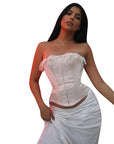 Sexy Lace Neckline Waist-Cinching Top