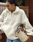 Cozy Fleece Polo Sweatshirt for Fall