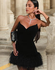 Chic Strapless Mini Dress with Ruffled Hem