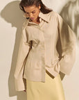 Simple Loose Linen Women's Shirt for Spring and Summer
