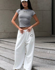 Casual Sportswear Set with High Waist Pants