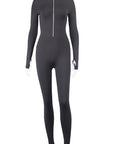 Casual Zipper Stand Collar Jumpsuit for Women