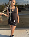 Stylish Sleeveless Heart Letter Bodycon Dress