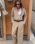 Chic Khaki Utility Jumpsuit for Women