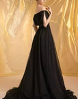Elegant Off-Shoulder Long Silk Dress