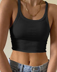 Summer Crop Top Women Sleeveless U-Neck