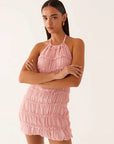 New Spring Summer Backless Ruffled Dress