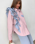 French Design Asymmetrical Shirt for Casual Wear