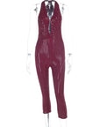 Fashionable Sleeveless Deep V Jumpsuit