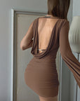 Fashionable Sexy Backless One-Shoulder Dress