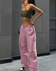 Casual Drawstring Waist Cargo Pants for Women