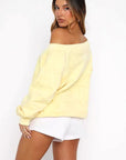 Lemon Yellow Off-Shoulder Bow Top for Women