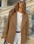 Vintage British Brown Woolen Coat for Women