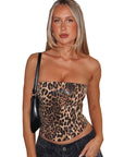 High Waist Leopard Print Sequin Crop Top