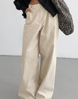 Casual Khaki Wide Leg Pants for Women