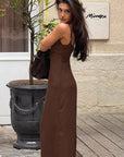 Elegant Vintage Brown A-Line Dress for Women