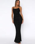 Elegant Summer Backless Dress with Rhinestones