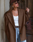 Vintage Style Wool Blend Blazer for Women