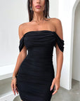 Elegant Off-Shoulder Dress with Ruffles