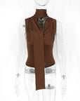 Sleeveless Summer Top with Tie for Women