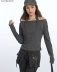 HeyHenry Off Shoulder Long Sleeve Crop Top