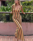 Autumn Women's V-Neck Long Sleeve Dress