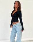 Lace Trim Short Cropped Cardigan Top