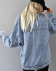 Casual Loose Shoulder Button Denim Jacket