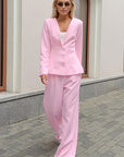 Stylish Pink Blazer and Pants Set for Women