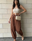 Trendy Solid Color Casual Balloon Pants for Women