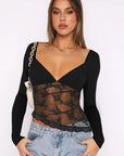 New Lace Patchwork Sexy Top for Women