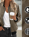 Women's Waterproof Fabric Zip Pocket Jacket