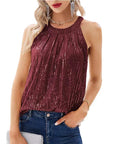 2023 Summer Women's Sequin Halter Top