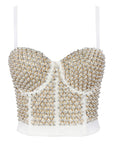 Elegant Backless Rhinestone Crop Top