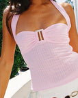 Summer 2025 Backless Crop Top with Tie