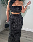 Trendy Women's Crop Top Dress Set