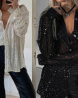 2026 New European and American Sequin Shirt