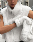 New Women's Faux Fur Sleeveless Cardigan