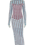Elegant Floral Print Long Sleeve Bodycon Dress