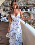 2026 New Women's Chiffon Floral Evening Dress