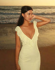 Sexy Ruffled Tie Waist Dress for Women