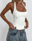 Trendy Halter Neck Slim Fit Tank Top