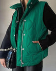 Fashionable Casual Sleeveless Cotton Vest with Zipper